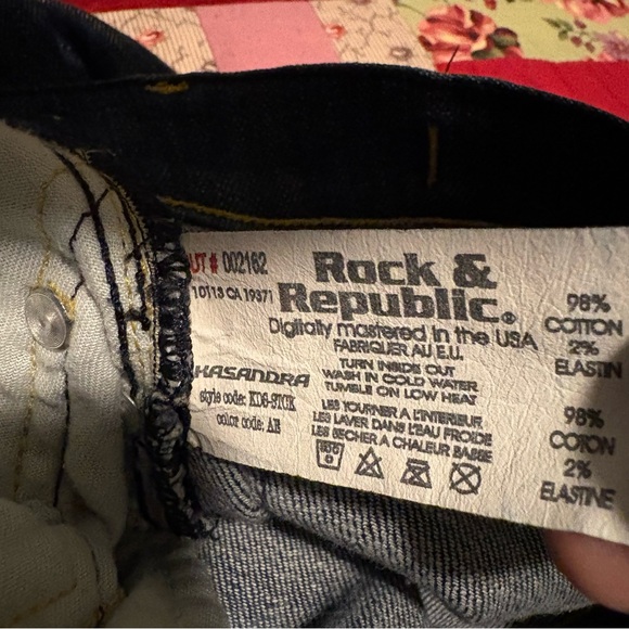 Rock & Republic Dark Blue Boot Cut Jeans, women’s Sz 28 - Picture 3 of 14